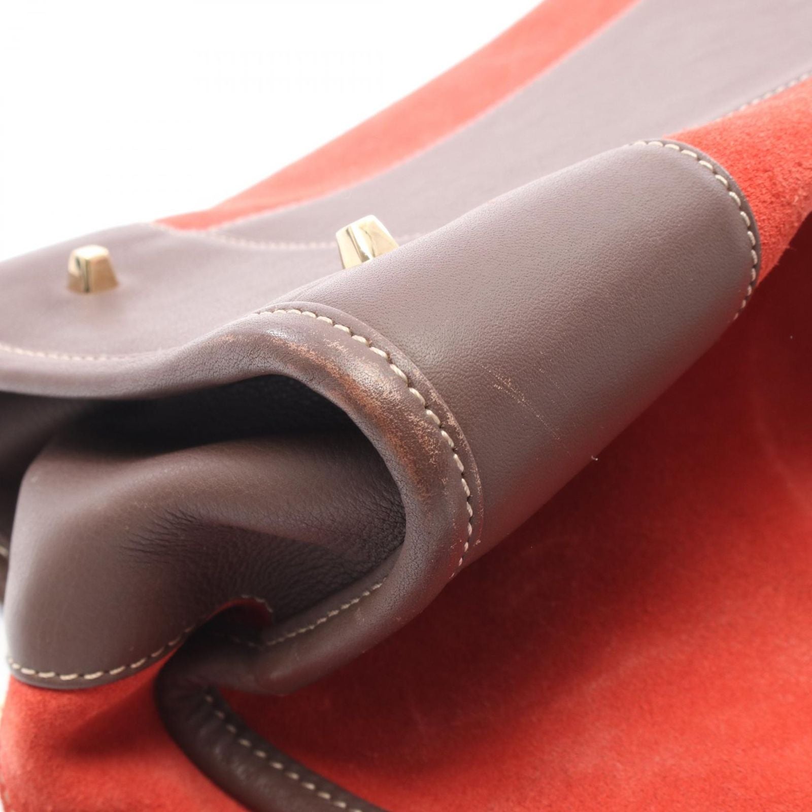 Loewe Handbag Amazona 32 Red Brown Suede Leather Hand — view 7