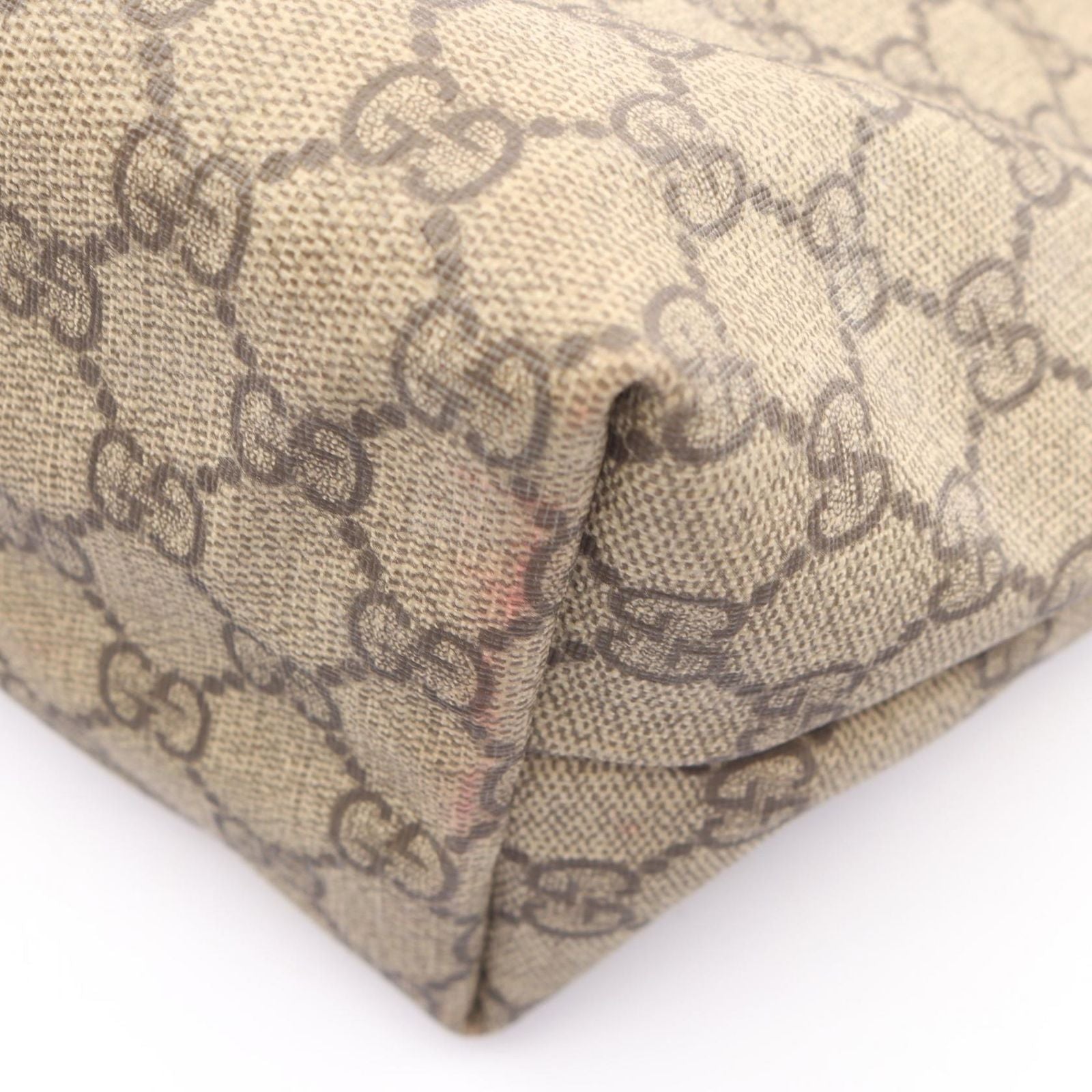 Gucci Tote GG Supreme Beige Dark Brown Canvas Leather — view 7