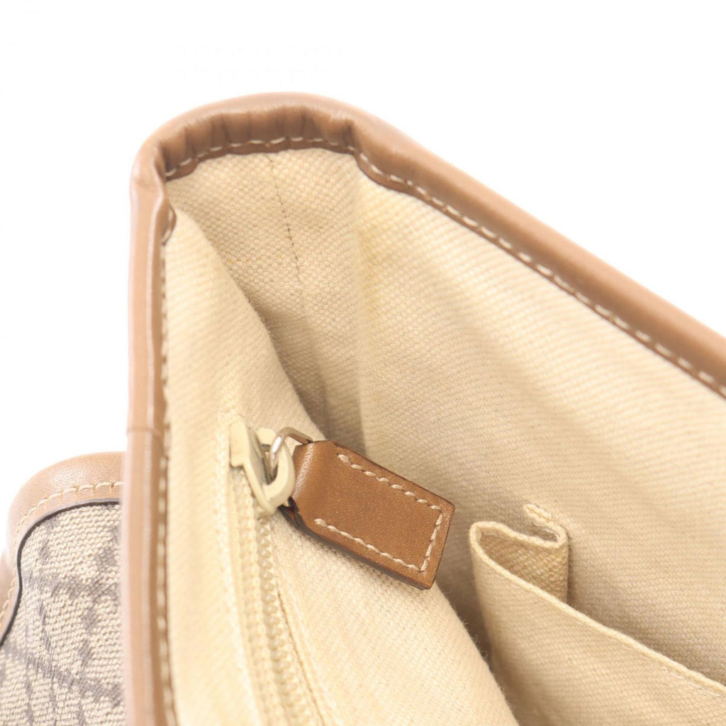 Gucci Shoulder Bag Diamante Brown Beige Canvas Leather — view 5