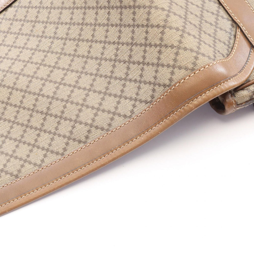 Gucci Shoulder Bag Diamante Brown Beige Canvas Leather — view 8