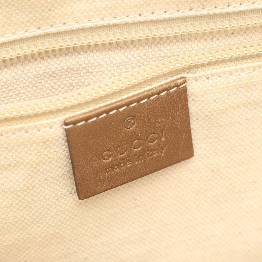 Gucci Shoulder Bag Diamante Brown Beige Canvas Leather — view 4