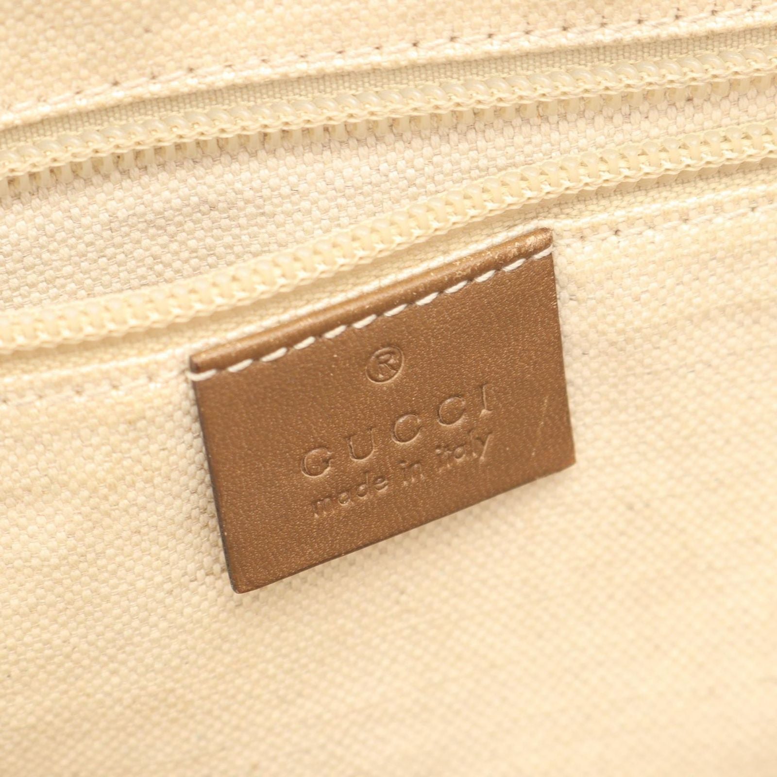 Gucci Shoulder Bag Diamante Brown Beige Canvas Leather — view 4