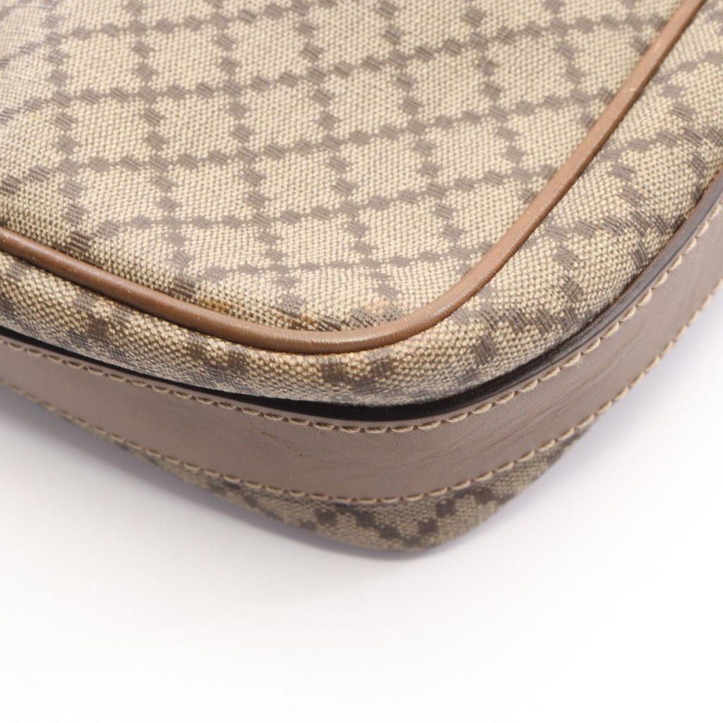 Gucci Shoulder Bag Diamante Brown Beige Canvas Leather — view 7