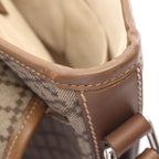 Gucci Shoulder Bag Diamante Brown Beige Canvas Leather — view 6