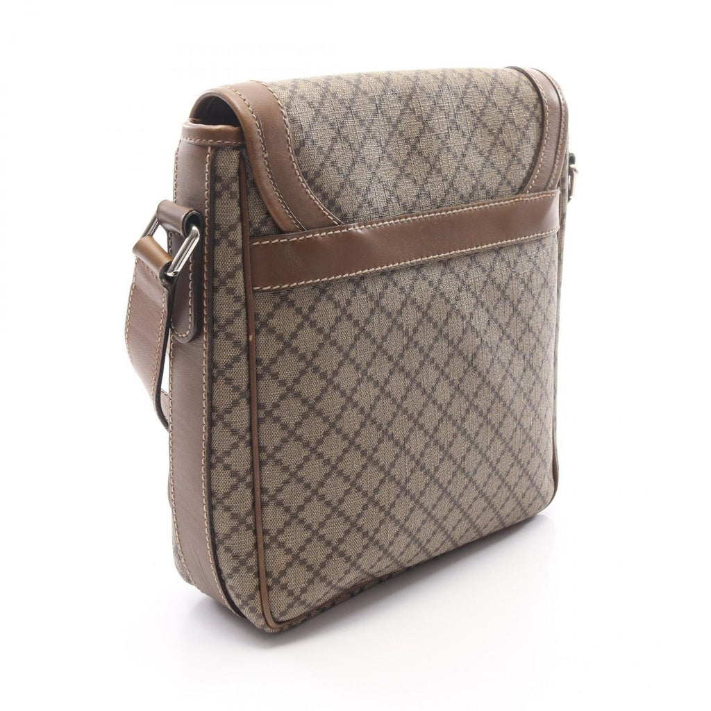 Gucci Shoulder Bag Diamante Brown Beige Canvas Leather — view 2