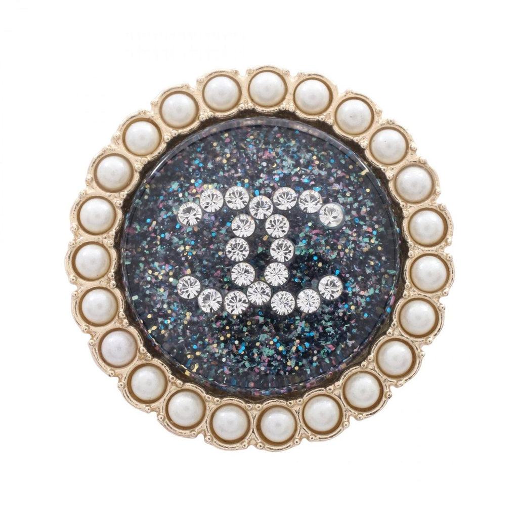 Chanel Brooch CC Logo Lame