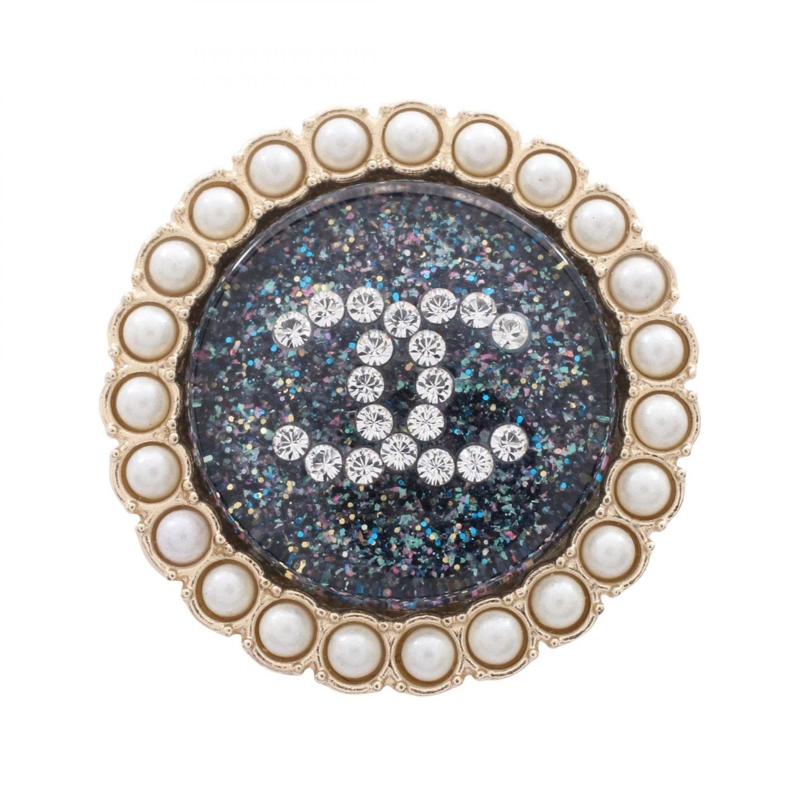Chanel Brooch CC Logo Lame