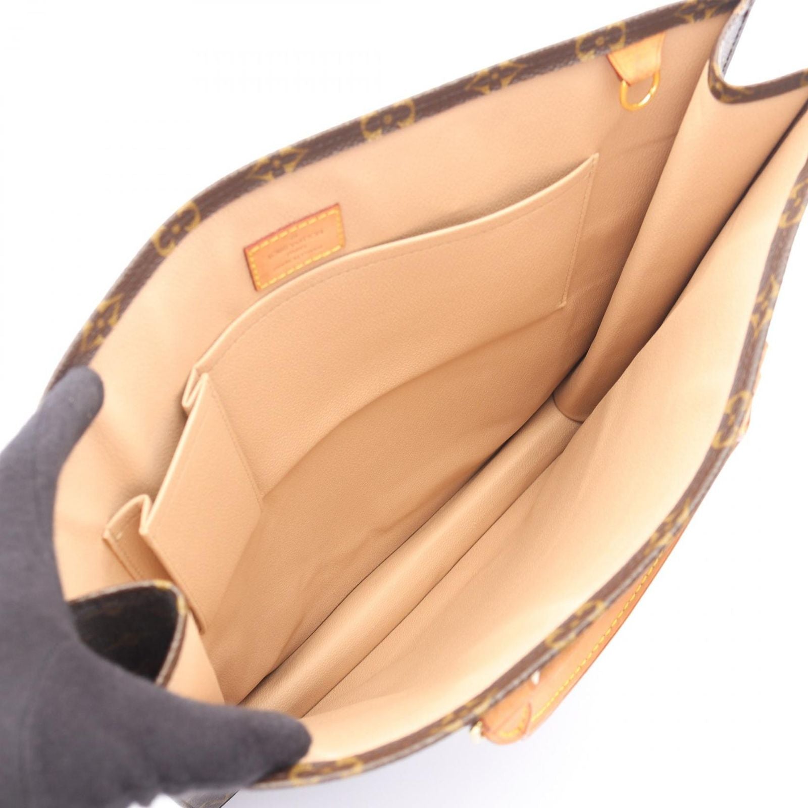 Louis Vuitton Tote Sac Plat Canvas Leather — view 3
