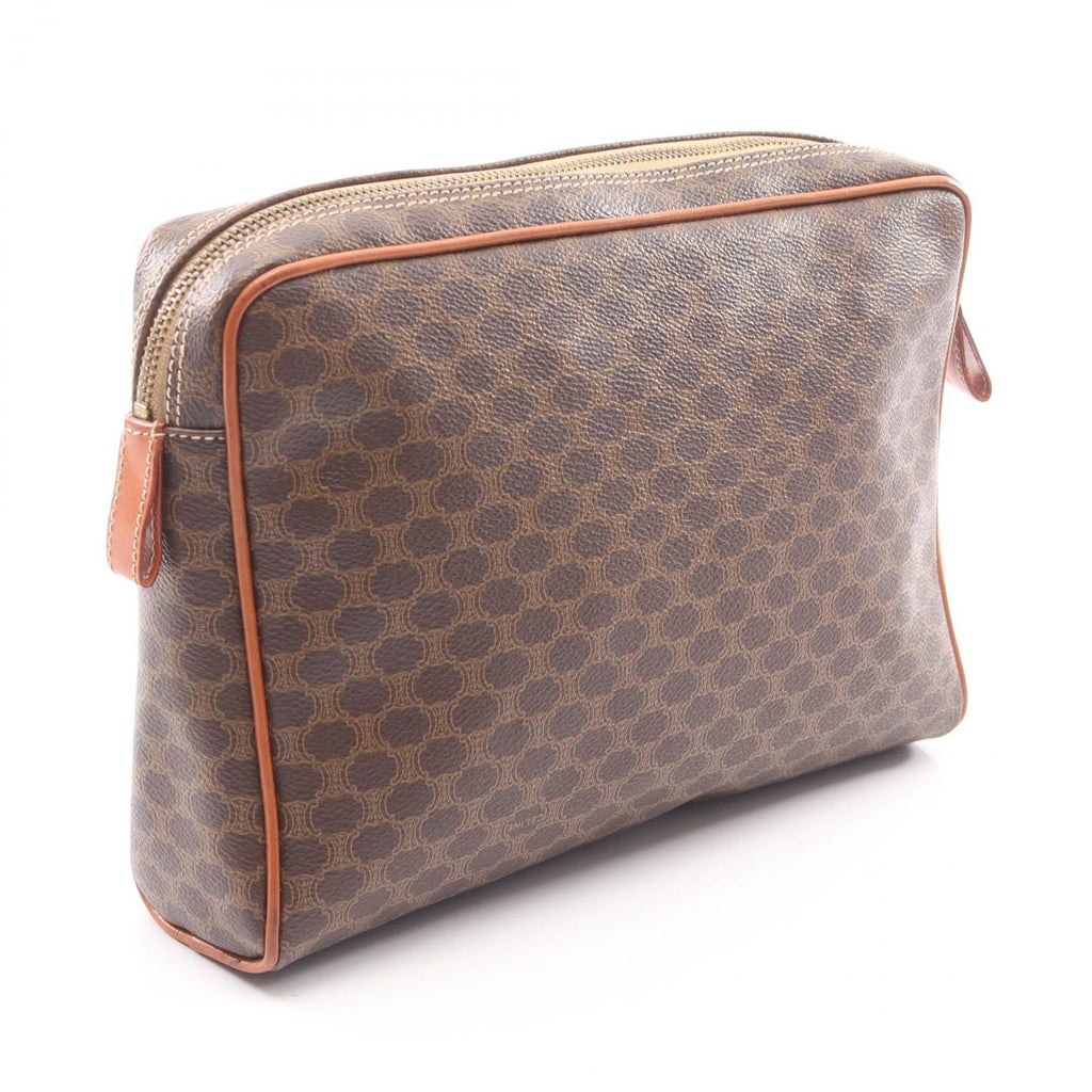 Celine Clutch Macadam Brown Canvas Leather — view 2