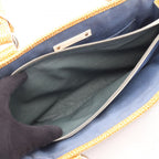 Celine Handbag Boogie Bag Yellow Beige Canvas Leather — view 5