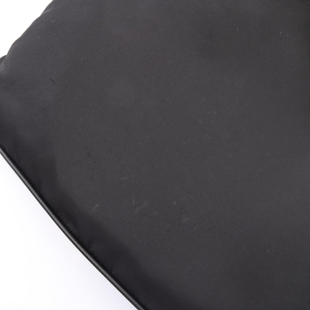 Prada Shoulder Bag Triangle Logo Black Nylon Saffiano Leather — view 7