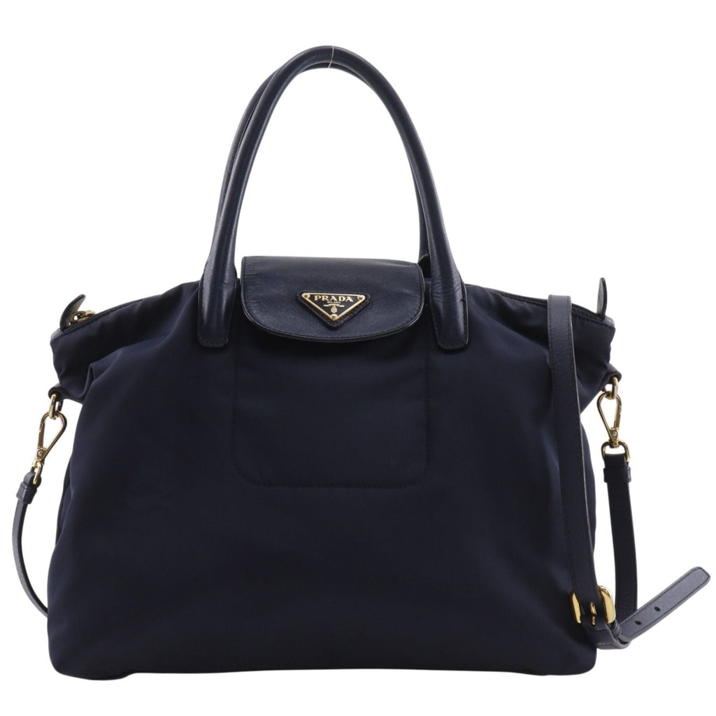 Prada 2-Way Shoulder Nylon Navy Handbag