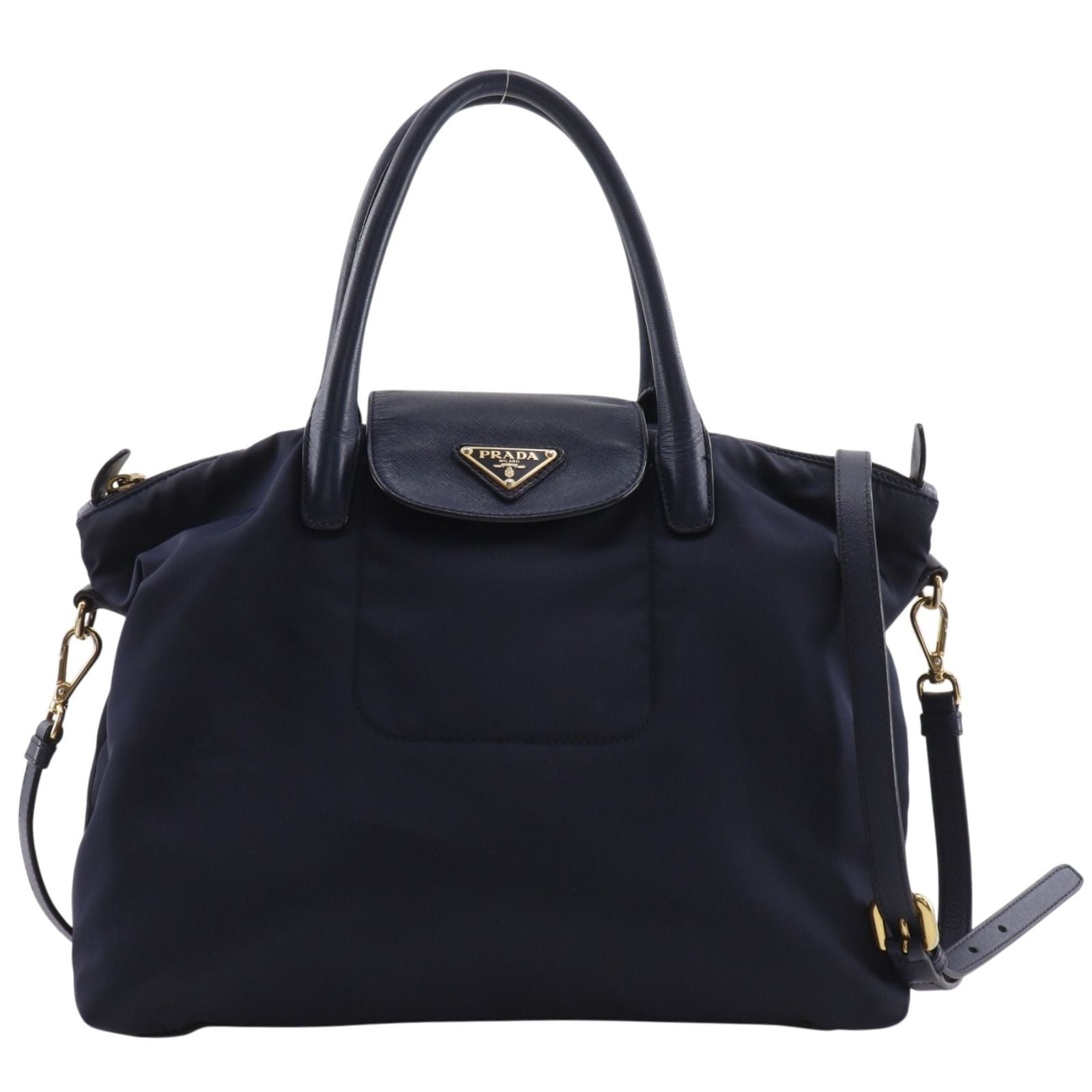 Prada 2-Way Shoulder Nylon Navy Handbag