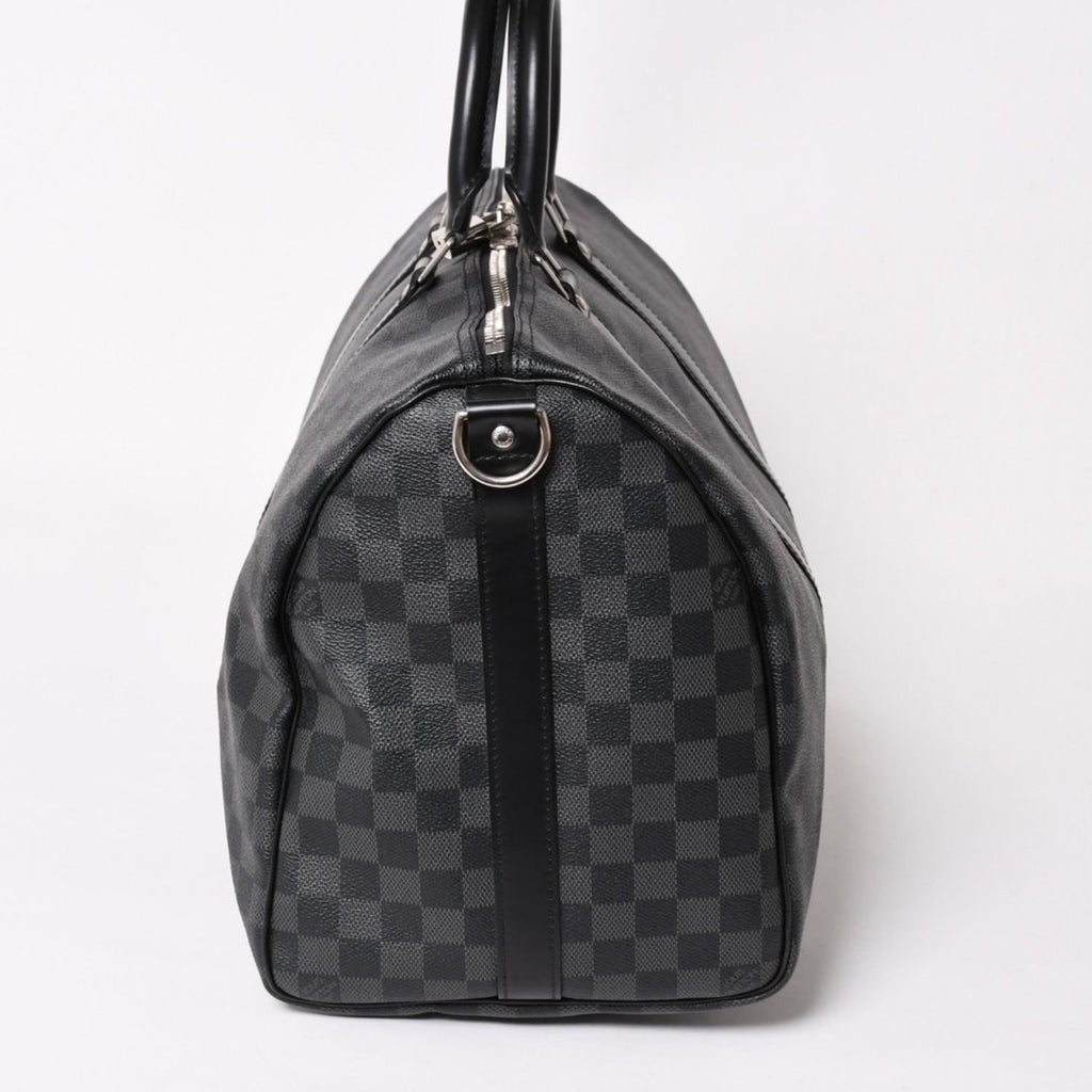 Louis Vuitton Boston Keepall Bandouliere 45 Damier Graphite Black Silver — view 5