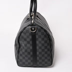 Louis Vuitton Boston Keepall Bandouliere 45 Damier Graphite Black Silver — view 5
