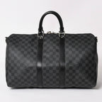 Louis Vuitton Boston Keepall Bandouliere 45 Damier Graphite Black Silver — view 3