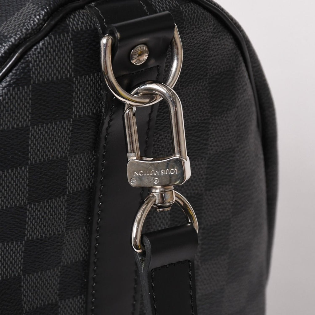 Louis Vuitton Boston Keepall Bandouliere 45 Damier Graphite Black Silver — view 7