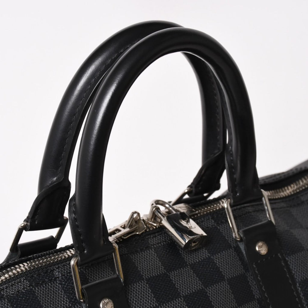 Louis Vuitton Boston Keepall Bandouliere 45 Damier Graphite Black Silver — view 6