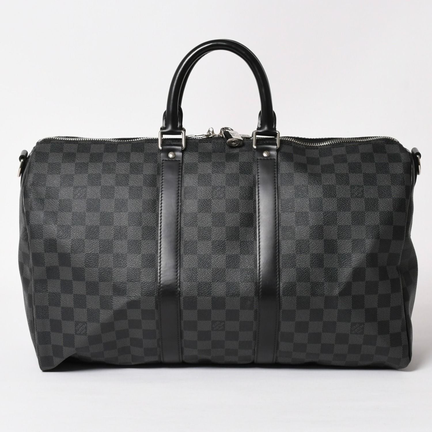 Louis Vuitton Boston Keepall Bandouliere 45 Damier Graphite Black Silver — view 2