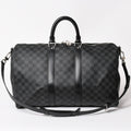 Louis Vuitton Boston Keepall Bandouliere 45 Damier Graphite Black Silver