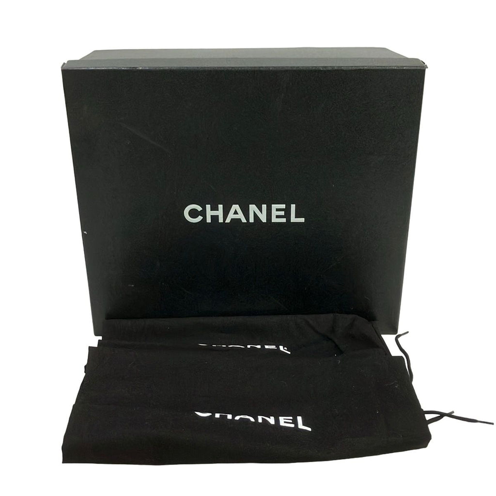 Chanel Booties 38.5 C Dark Navy Black Leather Boot — view 8