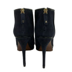 Chanel Booties 38.5 C Dark Navy Black Leather Boot — view 3