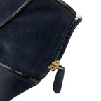 Chanel Booties 38.5 C Dark Navy Black Leather Boot — view 5