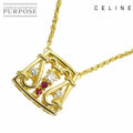 Celine Diamond Ruby Necklace 43 cm 18k YG Yellow Gold
