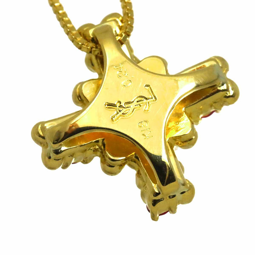 Saint Laurent Ruby Necklace 40 cm 18k YG Yellow Gold — view 3