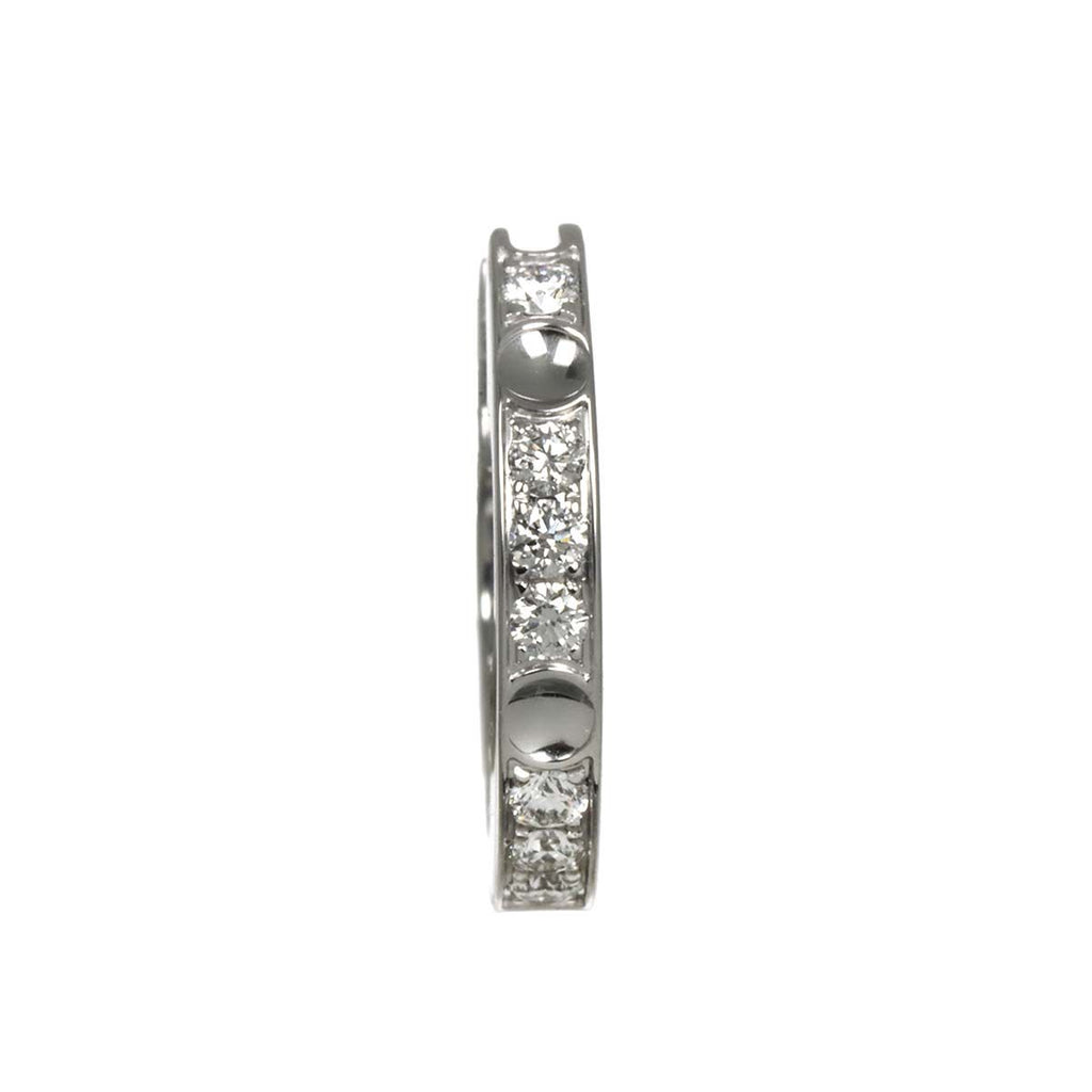 Louis Vuitton Hoop Earrings Empreinte Diamond 18k WG White Gold One Side Single — view 2