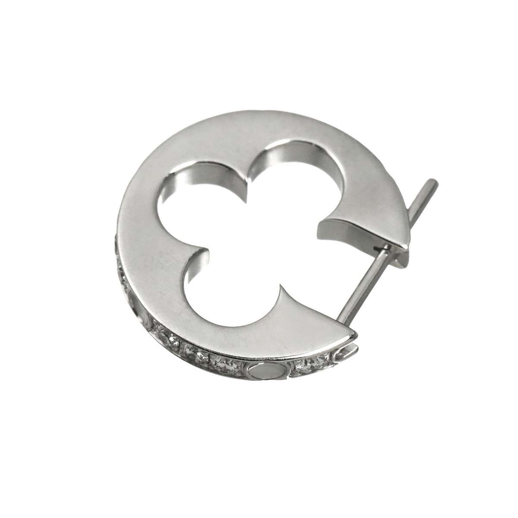 Louis Vuitton Hoop Earrings Empreinte Diamond 18k WG White Gold One Side Single — view 3