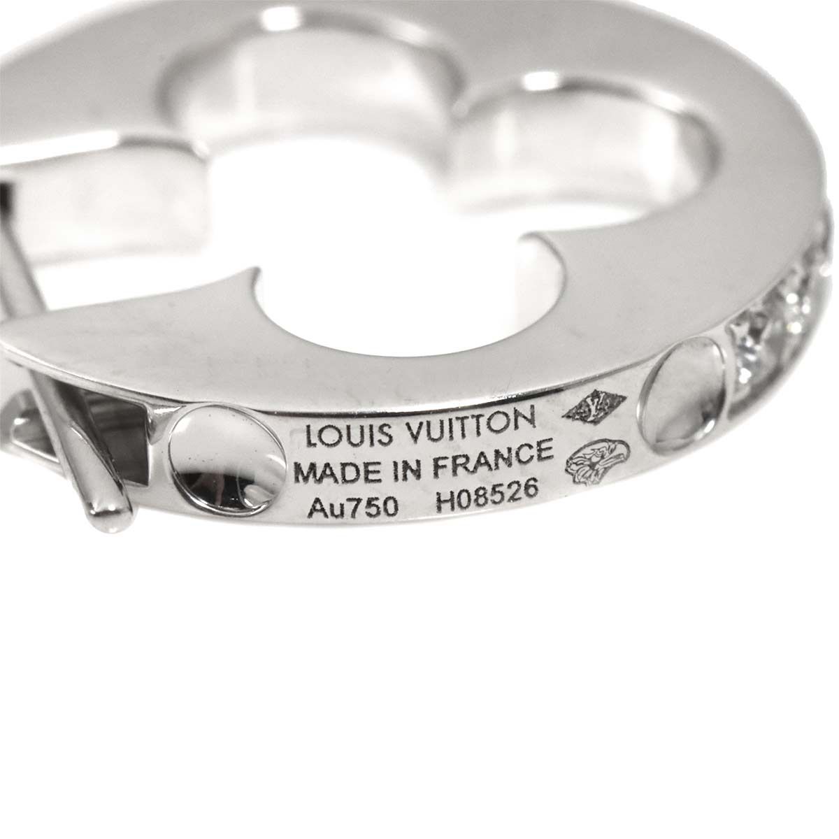 Louis Vuitton Hoop Earrings Empreinte Diamond 18k WG White Gold One Side Single — view 5