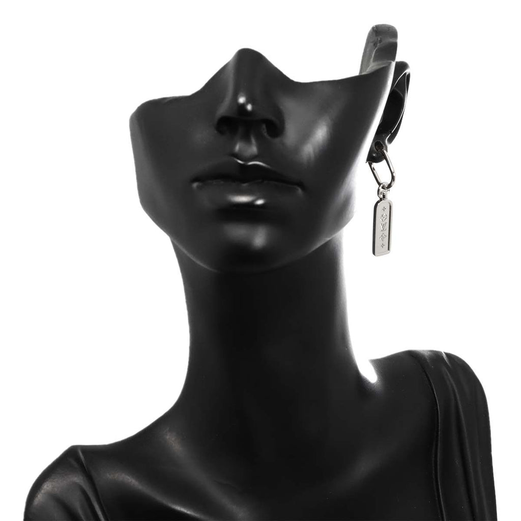 Louis Vuitton Tag Hoop Earrings 18k WG 750 Single Only One Pierced — view 8