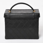 Chanel Bicolor Vanity Bag Handbag CC Logo Lambskin Black Gold — view 3