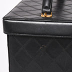 Chanel Bicolor Vanity Bag Handbag CC Logo Lambskin Black Gold — view 8