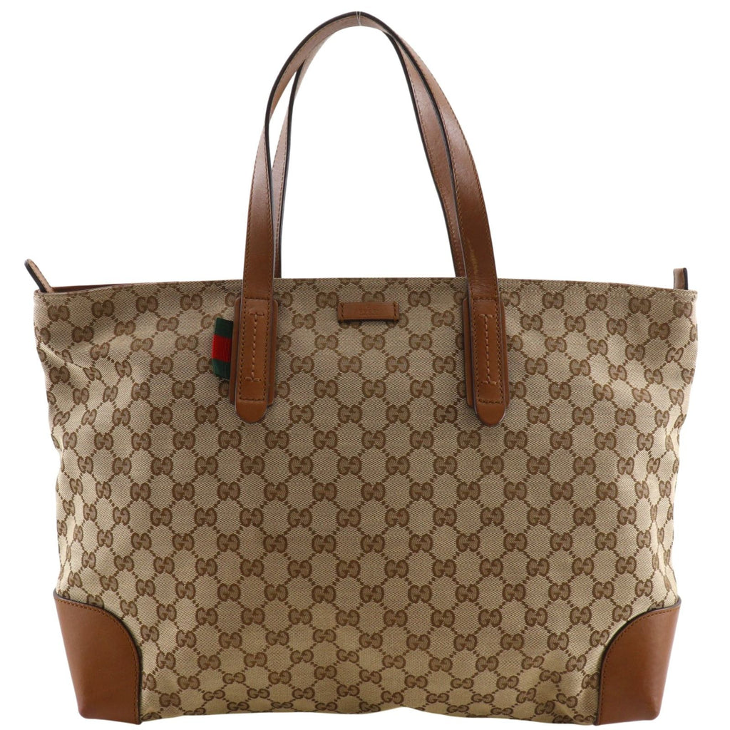 Gucci Sherry Line GG Canvas Brown Tote