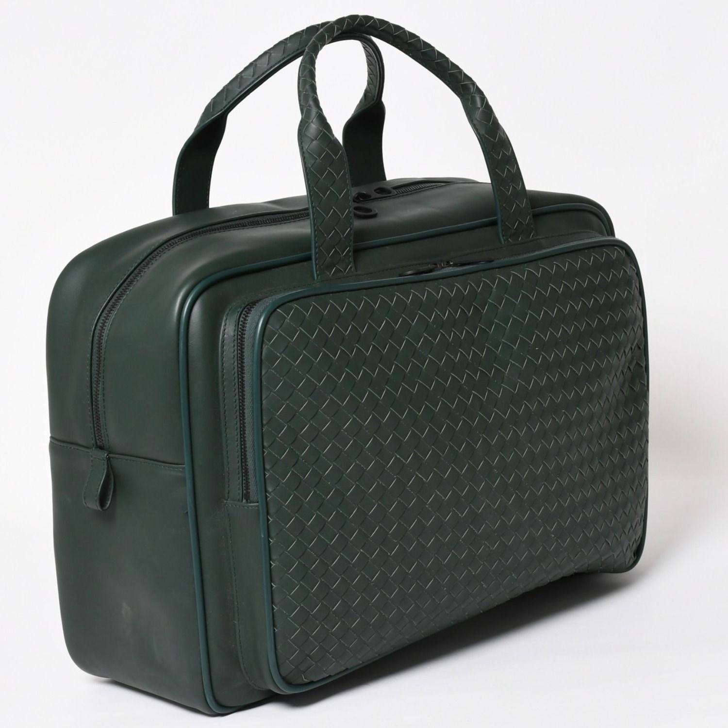 Bottega Veneta Leather Handbag Bag Intrecciato Dark Green — view 3