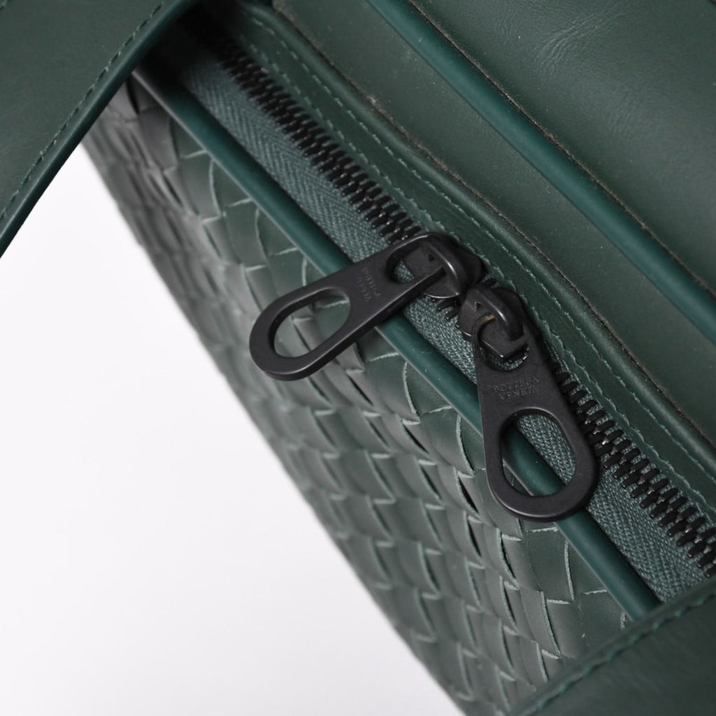 Bottega Veneta Leather Handbag Bag Intrecciato Dark Green — view 7