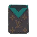 Louis Vuitton Card Holder Magnet Green Monogram Brown Case