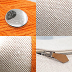 Hermes Brid-a-brac GM Orange Beige Canvas Pouch Bags Handbag — view 8