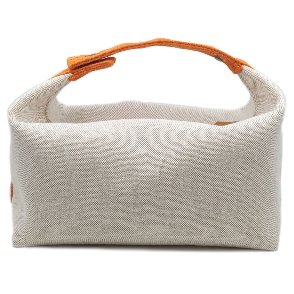 Hermes Brid-a-brac GM Orange Beige Canvas Pouch Bags Handbag — view 2