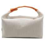Hermes Brid-a-brac GM Orange Beige Canvas Pouch Bags Handbag — view 2