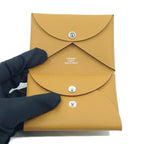 Hermes Calvi Duo Sesame Brown Card Case Coin Box — view 6