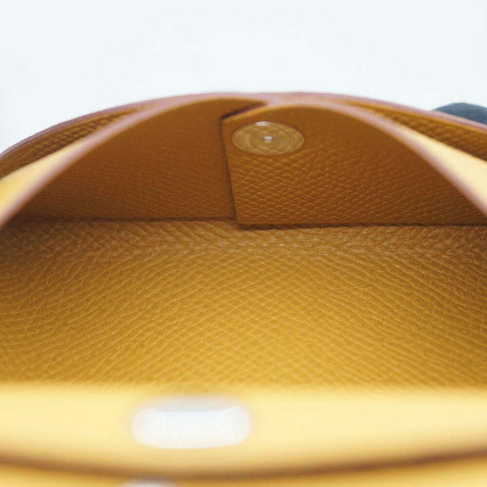 Hermes Calvi Duo Sesame Brown Card Case Coin Box — view 7