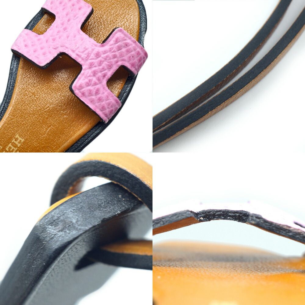 Hermes Orannano Sandals Shoes Rose Brown Pink Bag Charm Strap — view 9