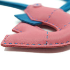 Hermes Courvette Bag Charm Pink Blue Strap — view 5
