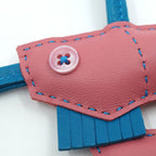 Hermes Courvette Bag Charm Pink Blue Strap — view 4
