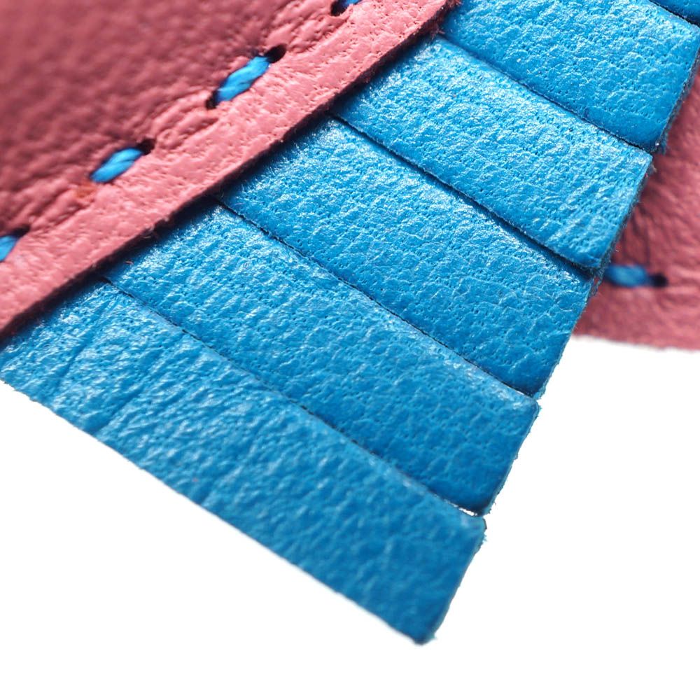 Hermes Courvette Bag Charm Pink Blue Strap — view 7