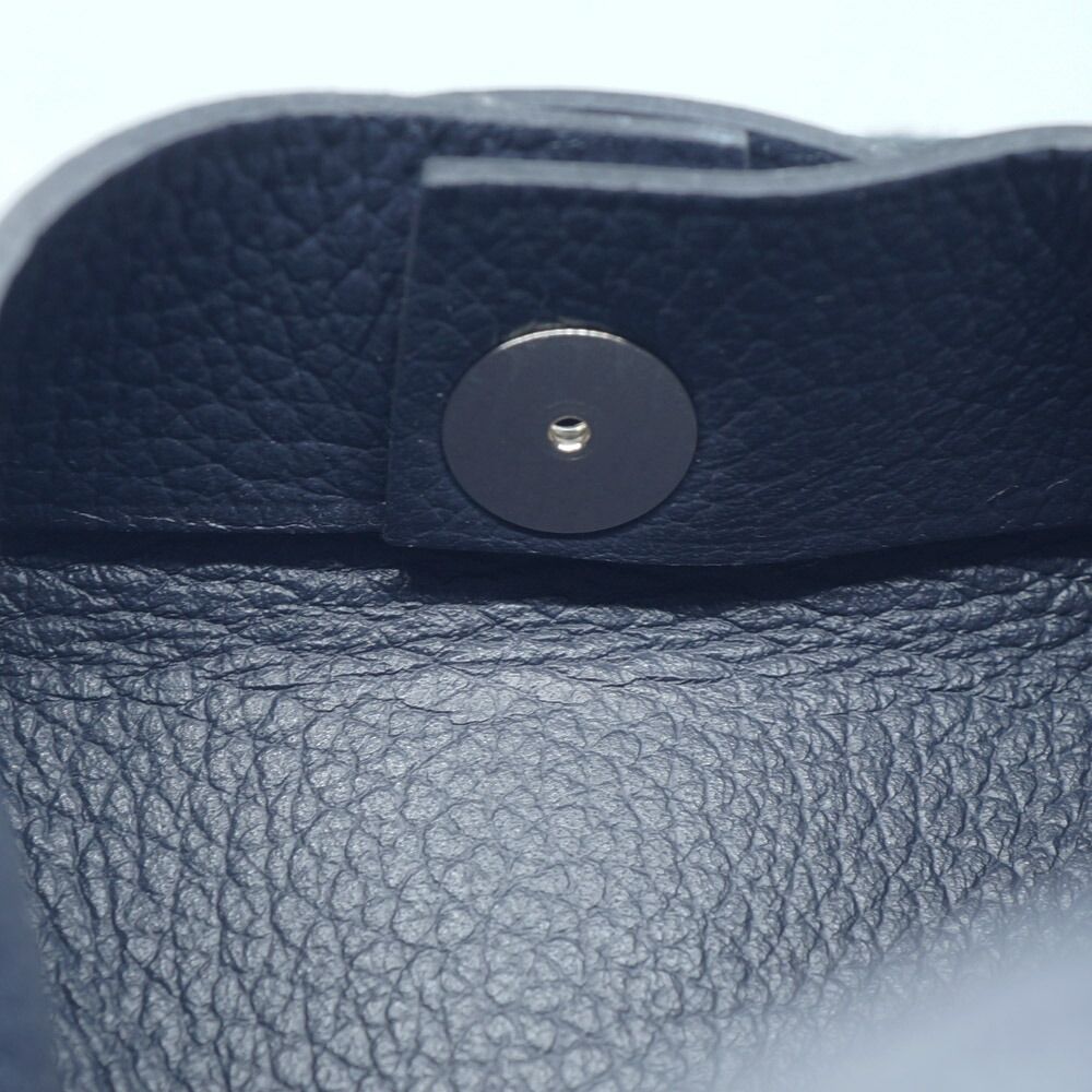 Hermes Bastia Canvas Leather Coin Case Black Silver — view 8