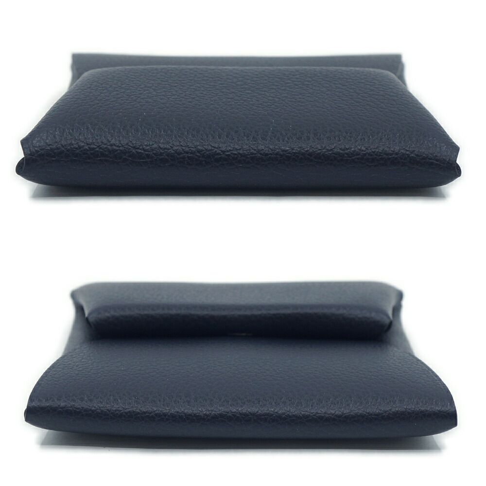 Hermes Bastia Canvas Leather Coin Case Black Silver — view 4